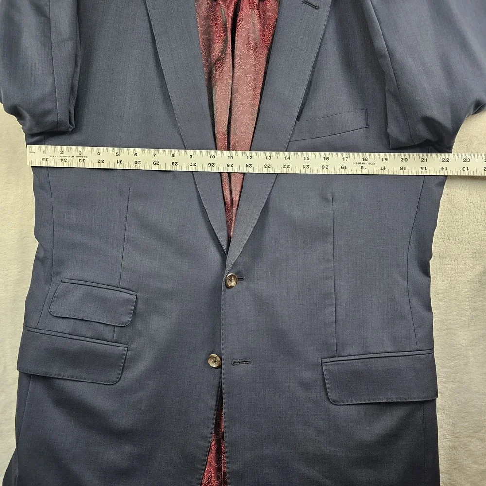Holland & Sherry Bespoke Blazer Mens 44L Navy Blue Jacket Coat Surgeon Cuffs